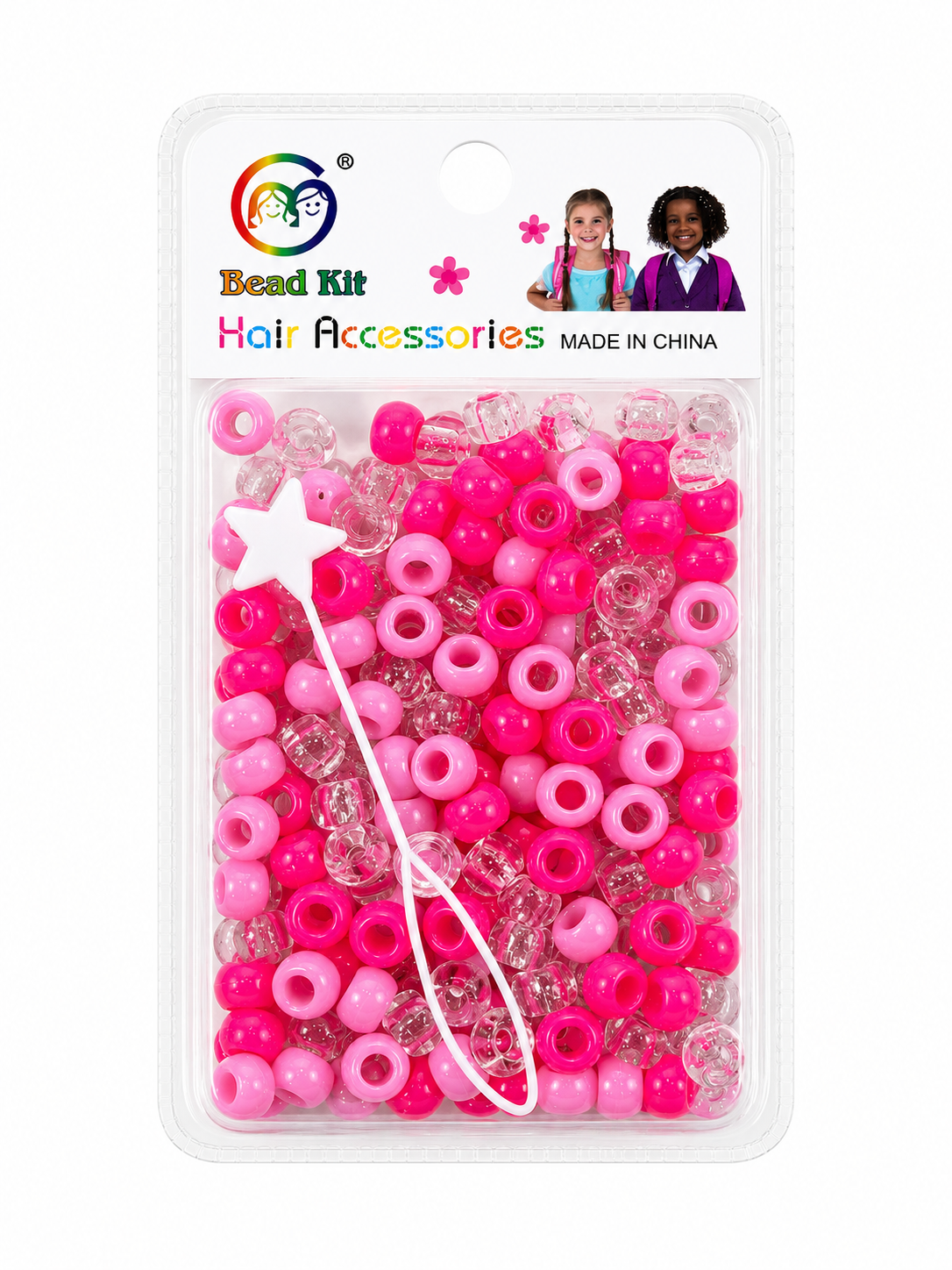 Perles rose & transparente