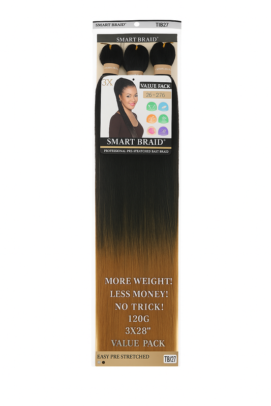 Mèches braid pré-peignée 28 pouces couleur 1B/27